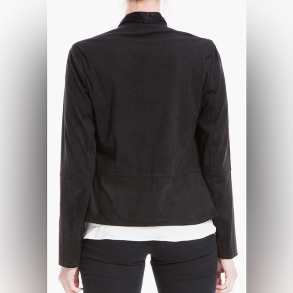 MAX STUDIO LONDON Faux Suede Open Front Waterfall Cardigan/Jacket Black M ✨NWT✨ - Picture 3 of 15
